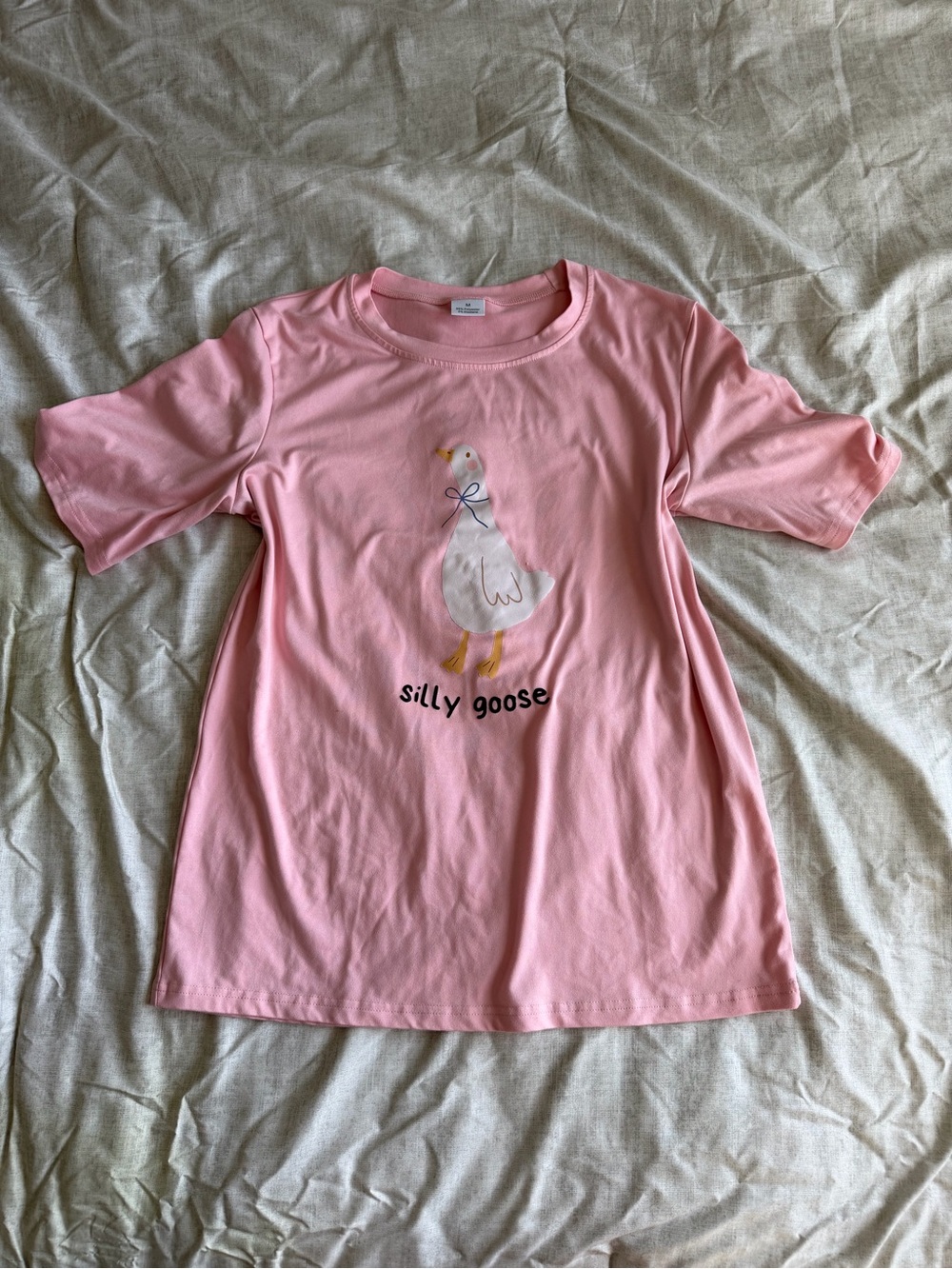Pink Silly Goose Short Sleeve Graphic T-Shirt (M)